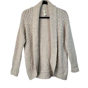 Lole Beige Cable Knit Cardigan Size M Cozycore Minimalist Layering Sweater
